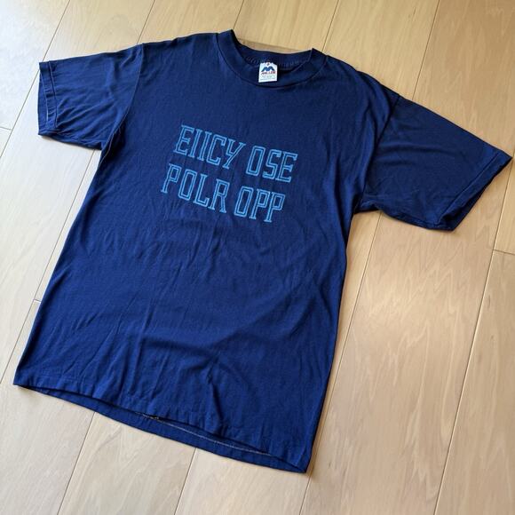 Vintage F**k Off Shirt XL Blue 80s EIICY OSE POLAR OPP Streetwear Punk New York - Picture 8 of 8